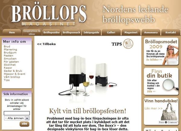 The Boxx'r in Bröllops Magasinet